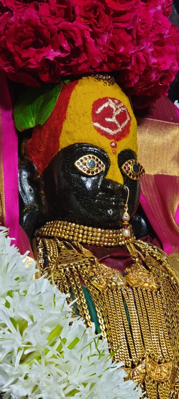 Maa Tulja Bhavani, Tuljapur, in the sanctum